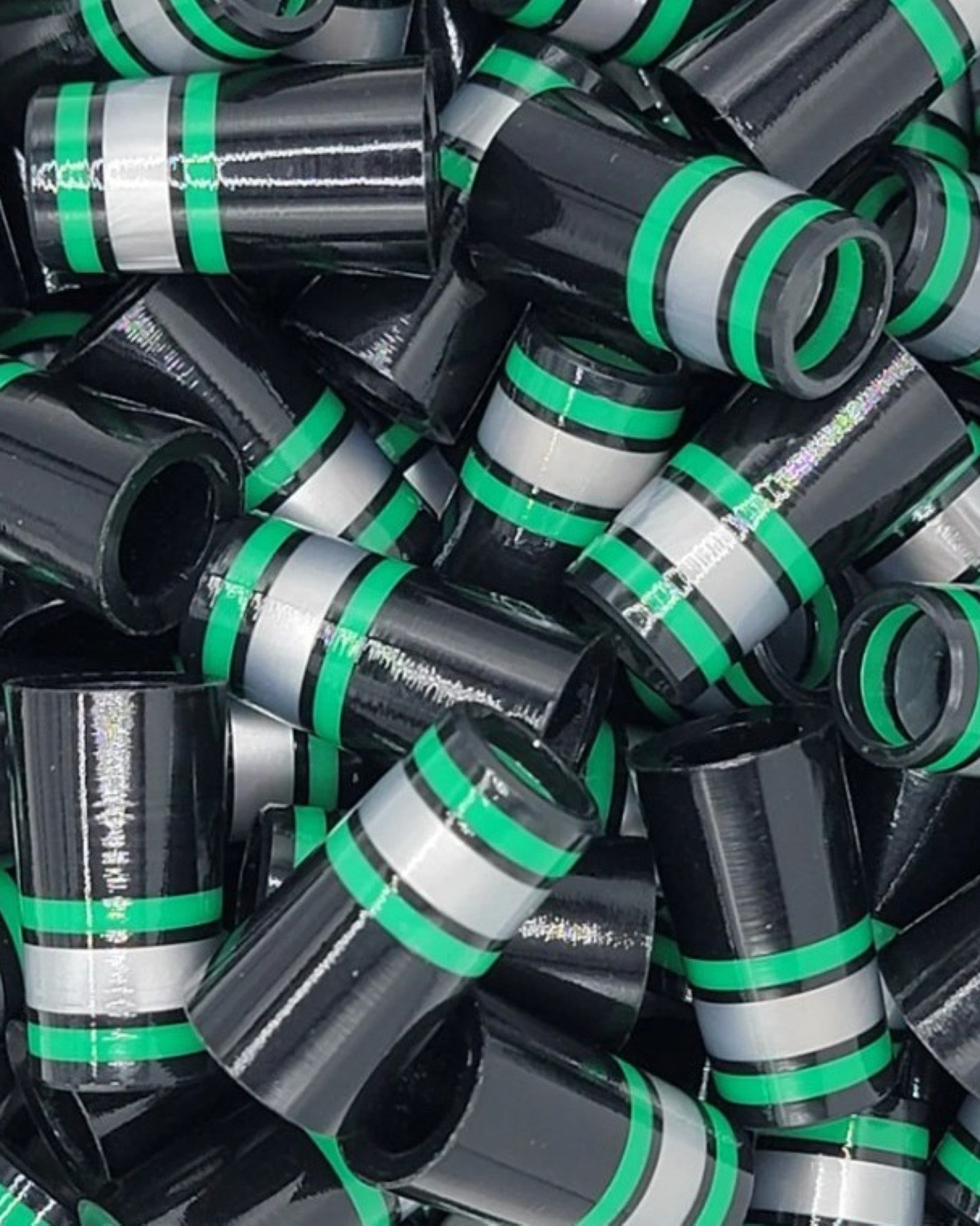 BB & F Co Ferrules Set of 10 - Black/Green