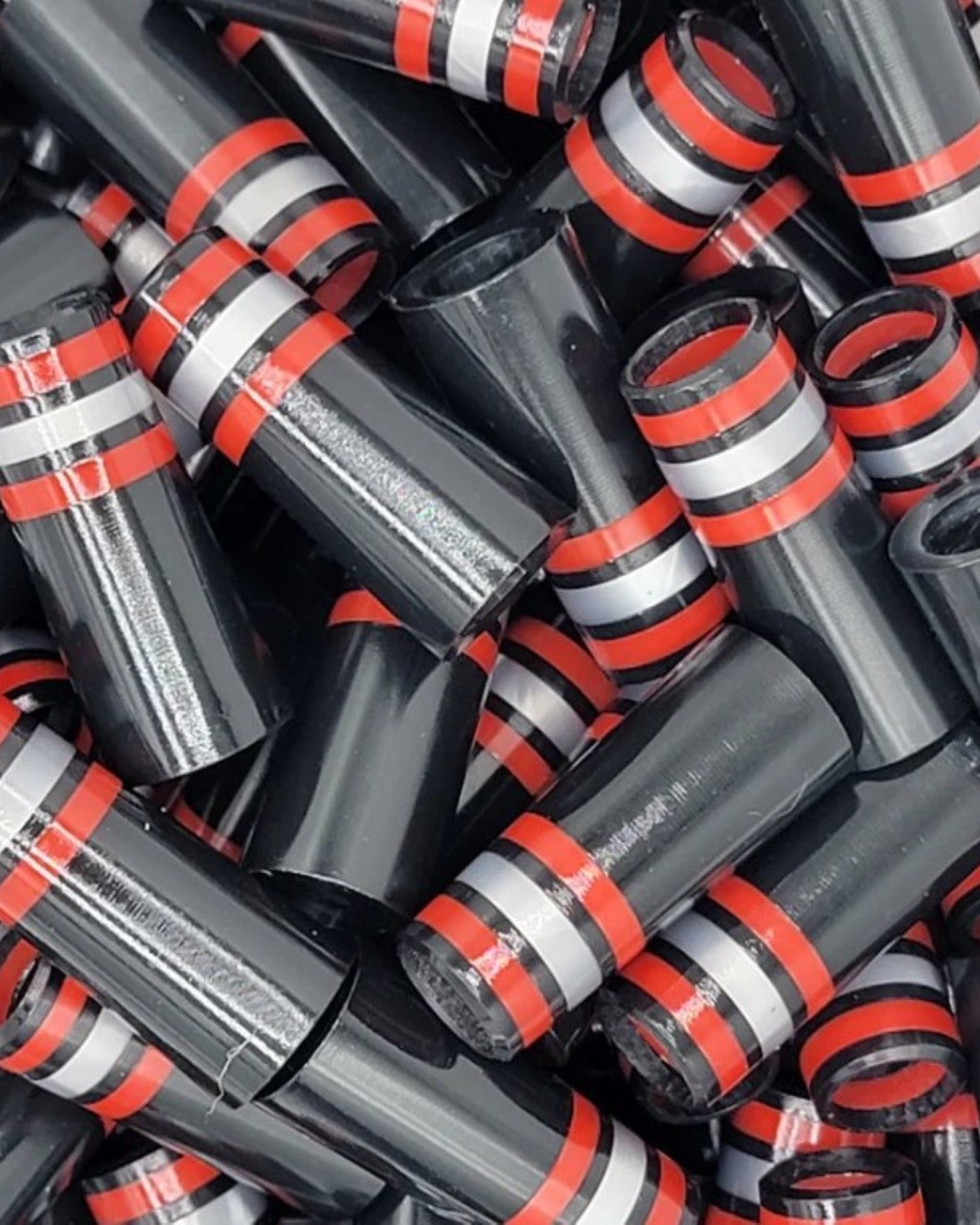 BB & F Co Ferrules Set of 10 - Black/Red